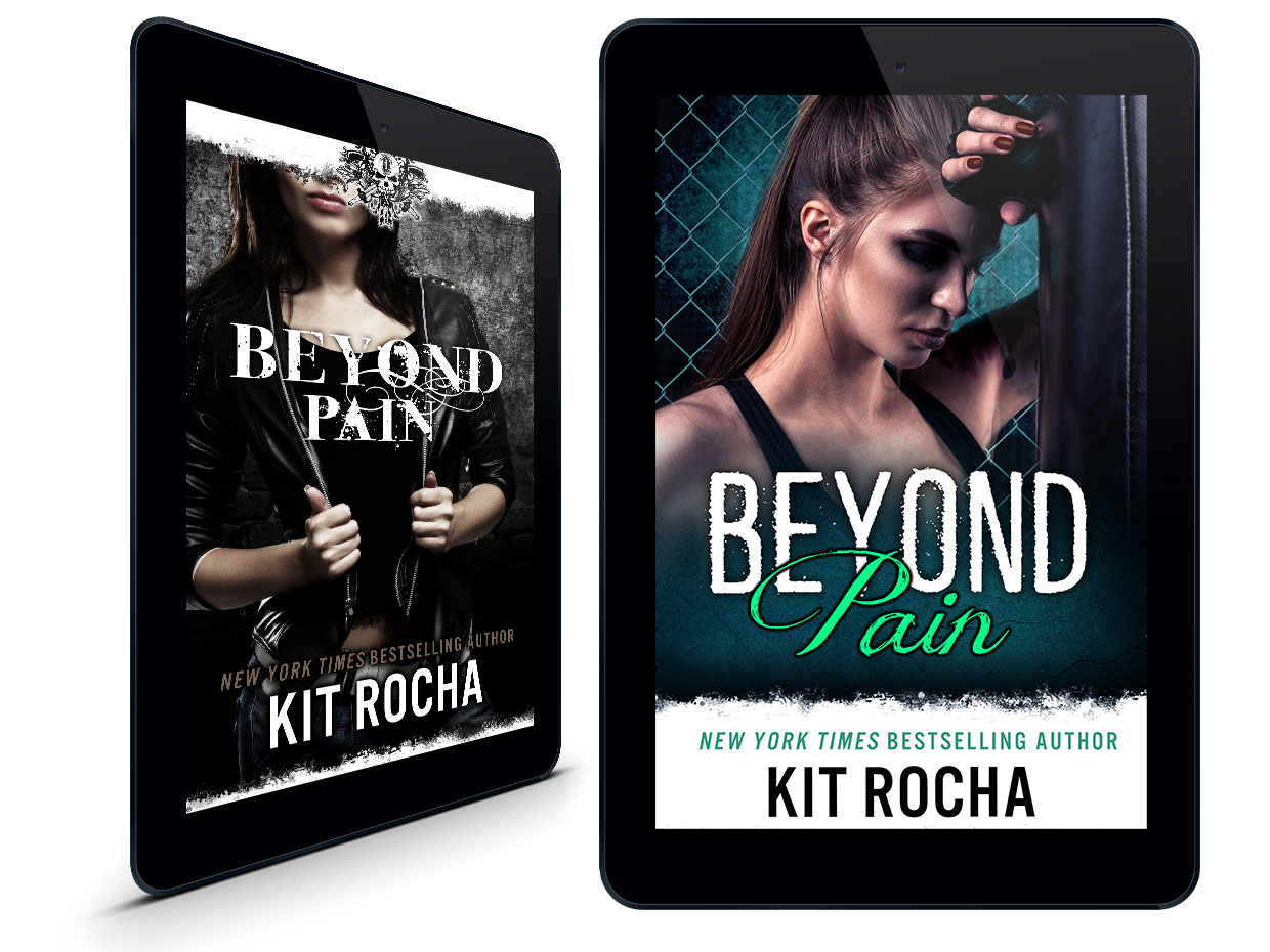 Beyond Pain ebook covers on tablets.