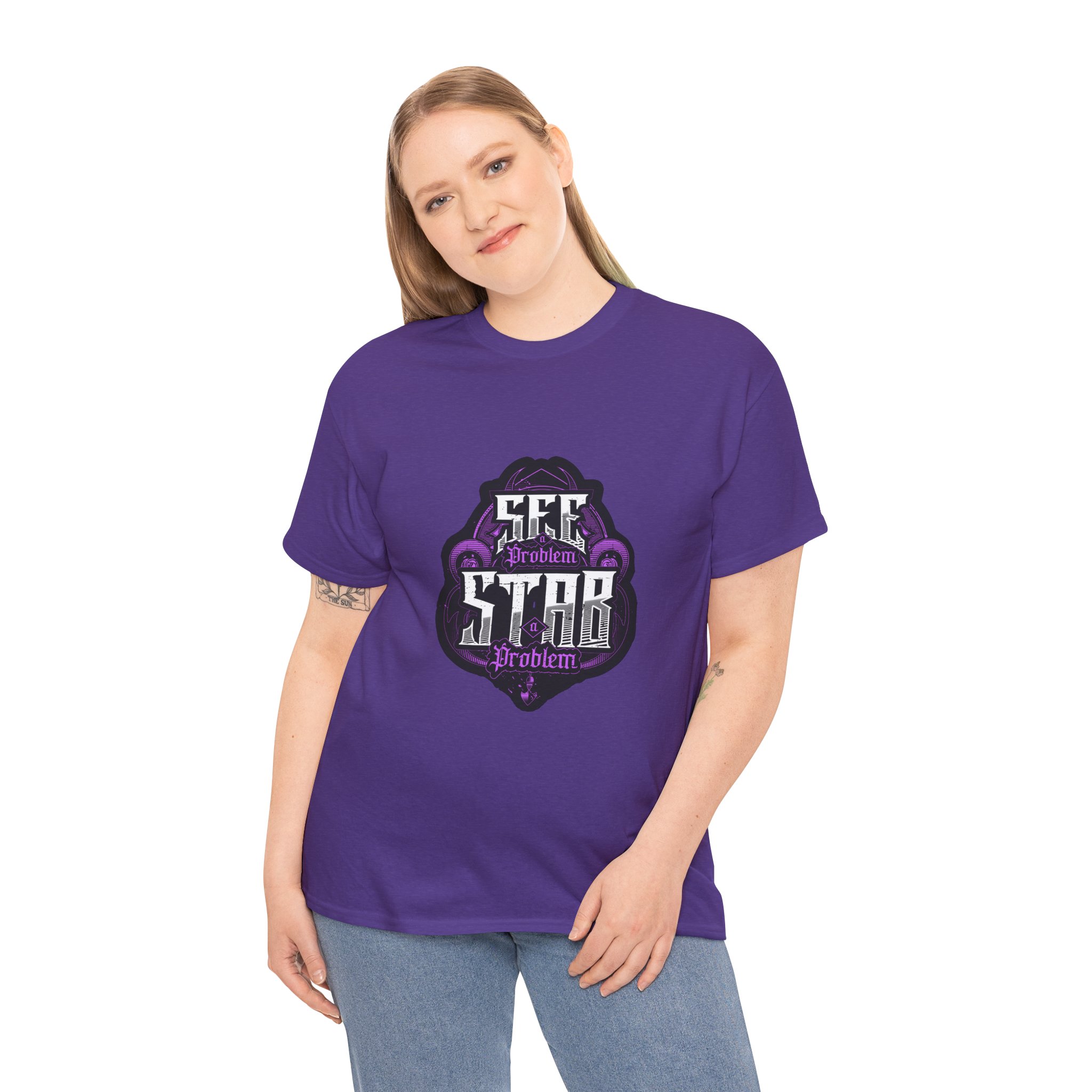 See A Problem Stab a Problem T-Shirt (Purple) - Image 8