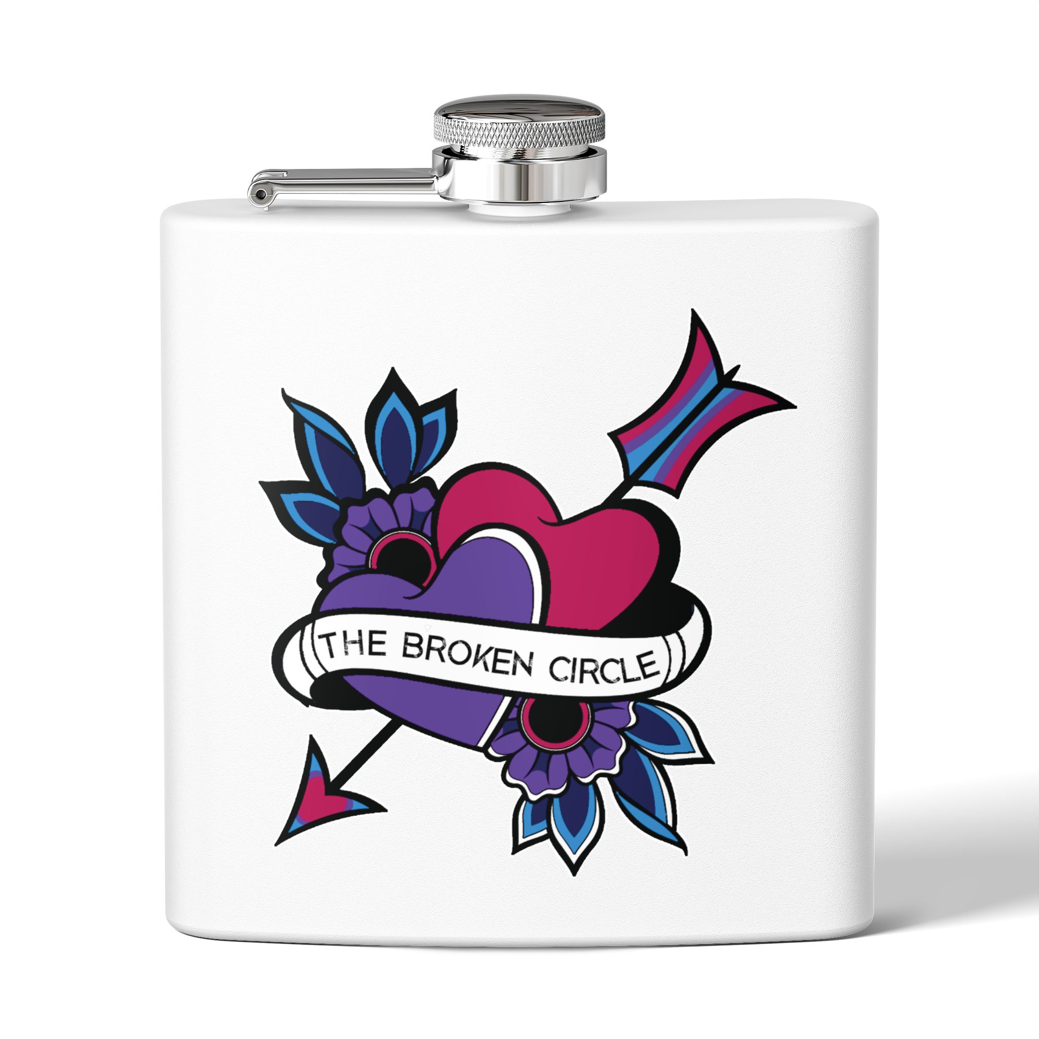 The Broken Circle Logo Flask