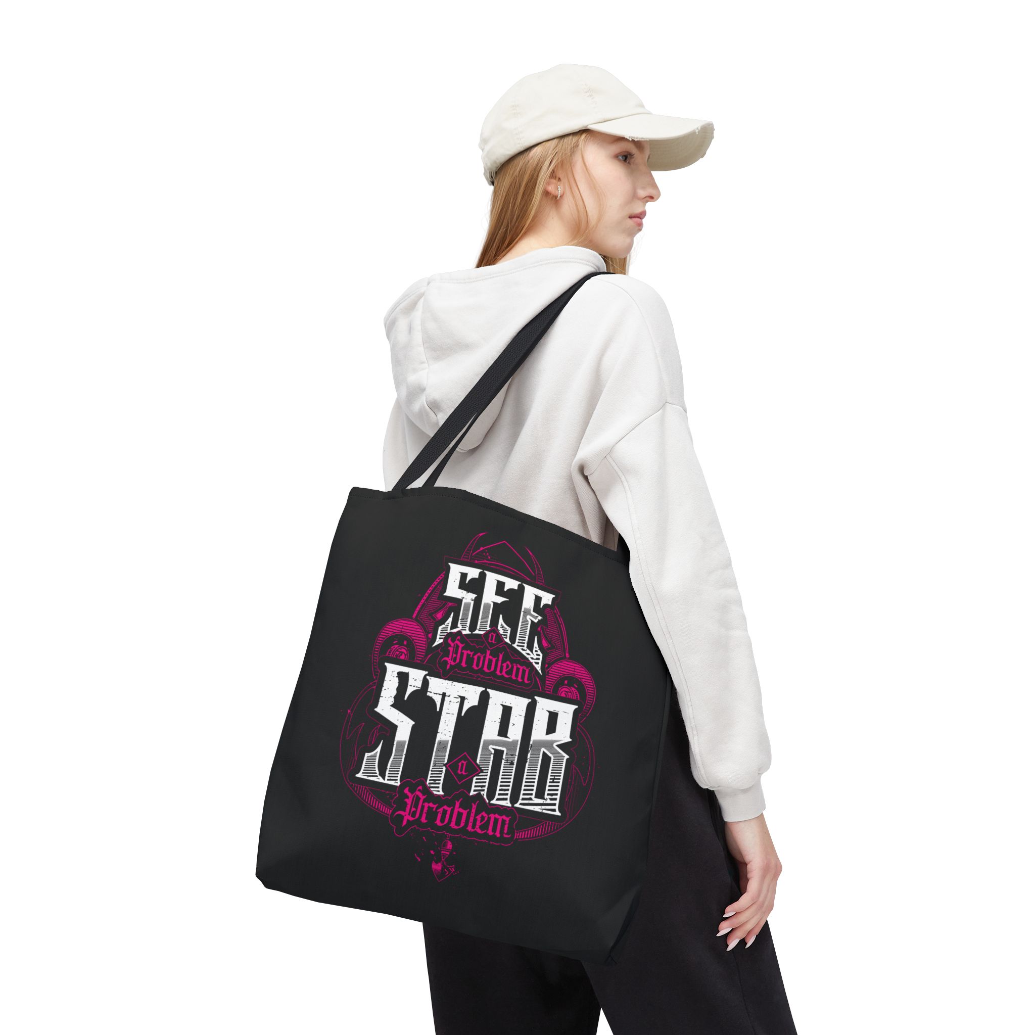 See a Problem Stab a Problem Tote Bag (Pink) - Image 5