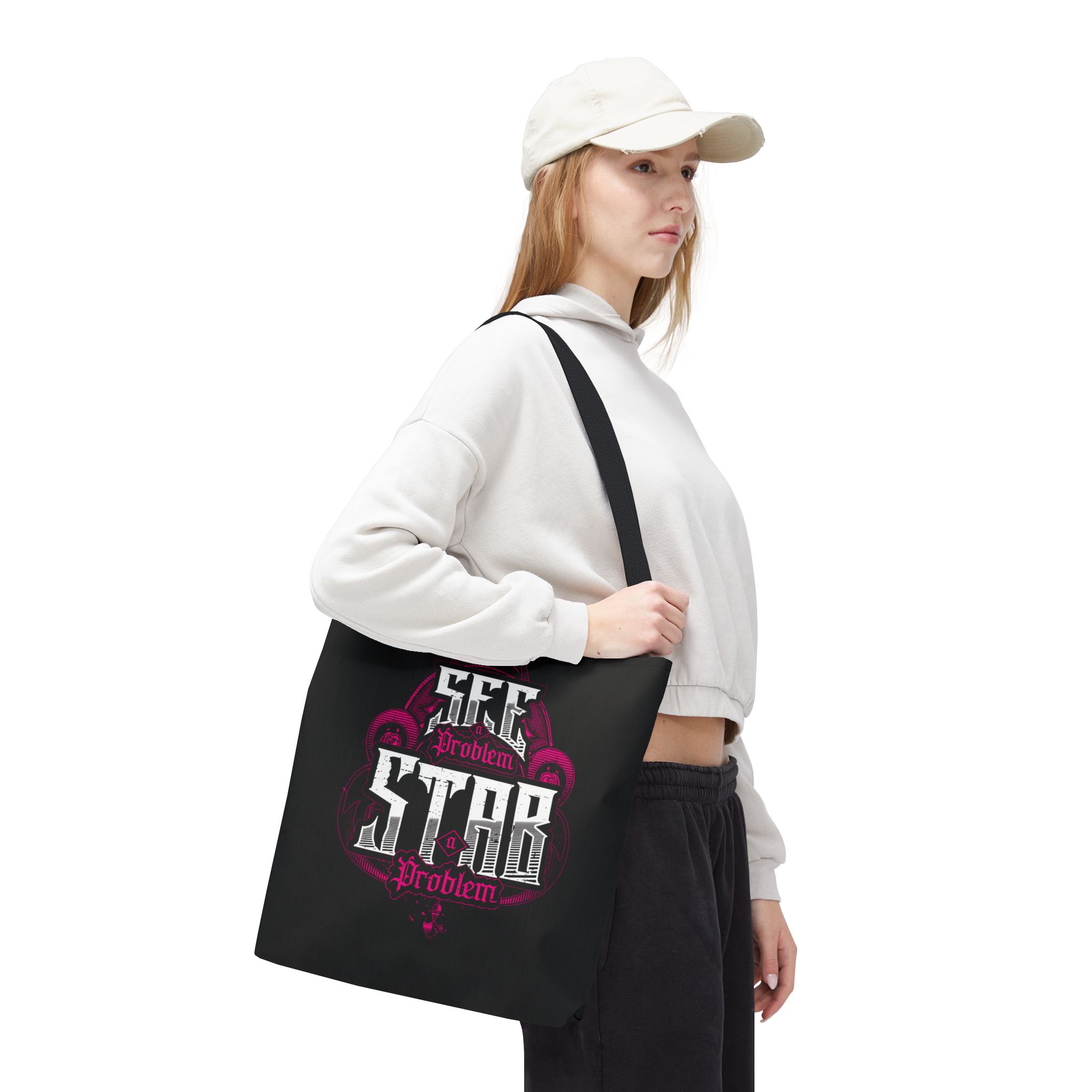 See a Problem Stab a Problem Tote Bag (Pink) - Image 4